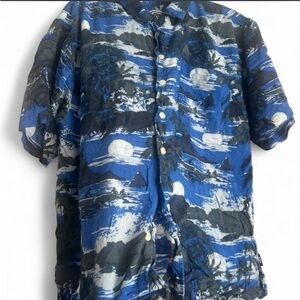 OP Blue and White Patterned Shirt